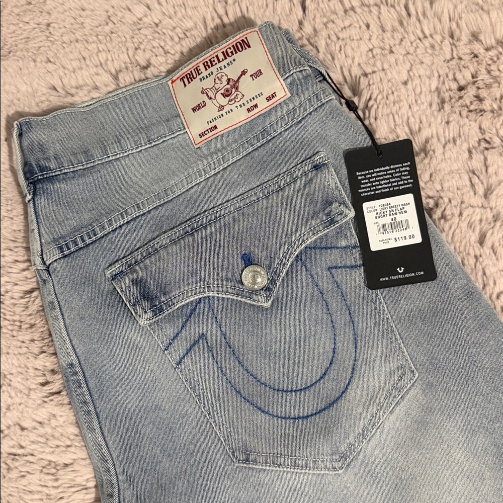 True Religion Denim Jeans with Blue Stitching